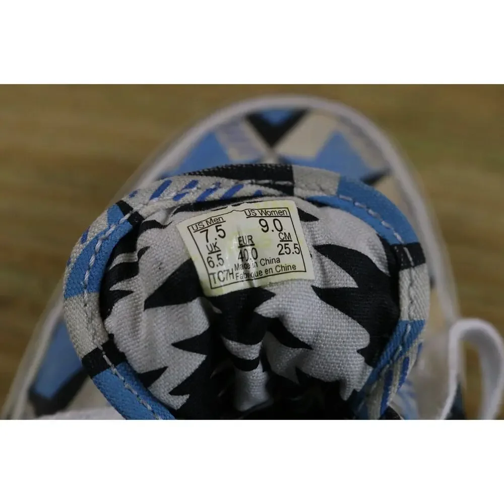 Vans x Eley Kishimoto Sneakers Womens 9 Blue Geometric Off the Wall Athletic
